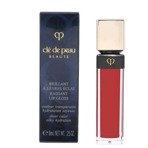 Cle De Peau Red Lip Gloss Radiant Lipgloss Sheer 8 Fire Ruby plus bag